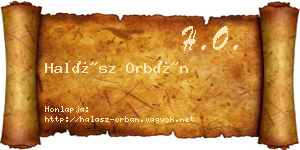 Halász Orbán névjegykártya