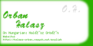 orban halasz business card